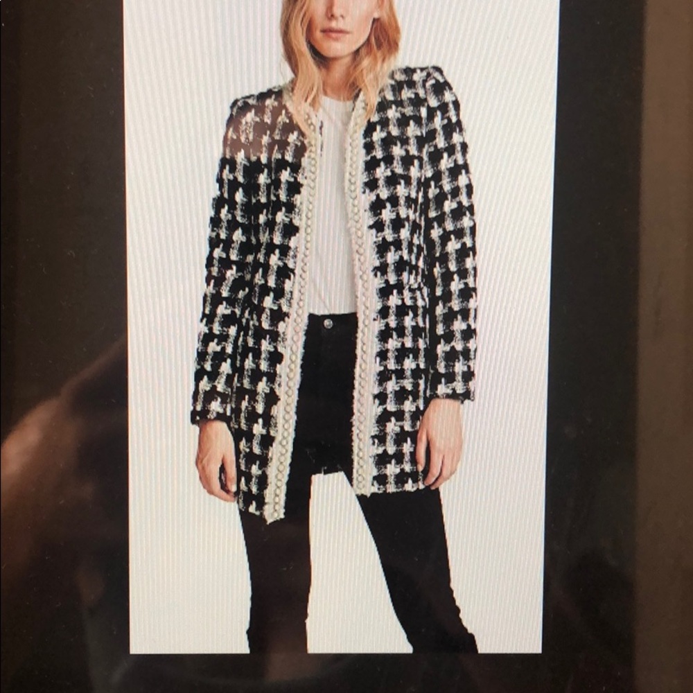 Tweed knee length blazer